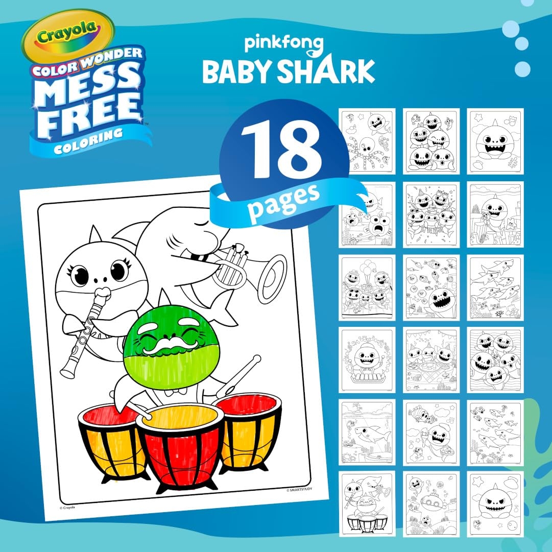 Amazon Crayola Baby Shark Color Wonder Pages Mess Free Coloring For Toddlers Coloring Activity Travel Activities Toddler Toys Gifts 3 Toys Games