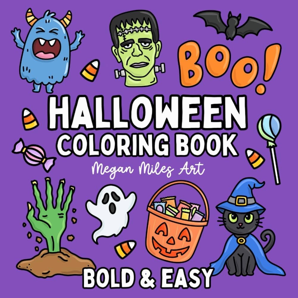 Amazon Halloween Coloring Book Bold Easy Designs For Adults Bold Easy Coloring Books 9798335300896 Meg Publishing Megan Miles Art Books
