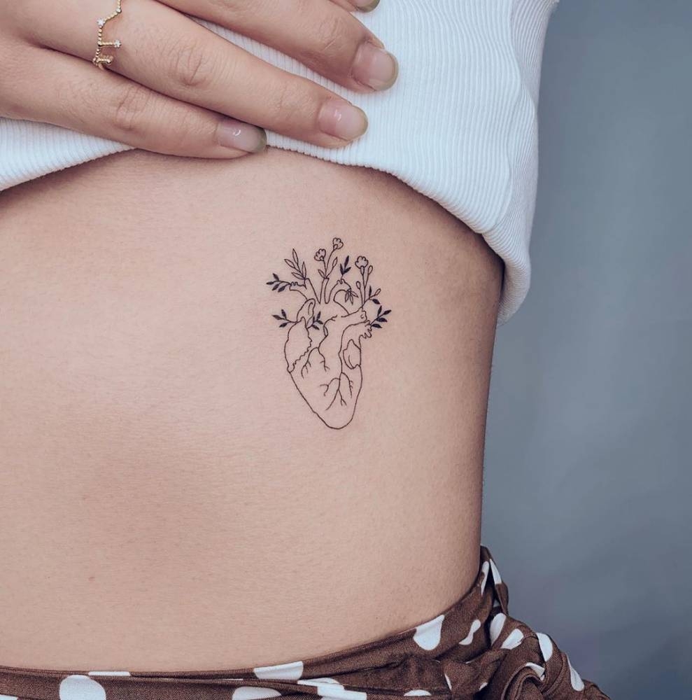 Anatomical Heart With Flowers For Joy 