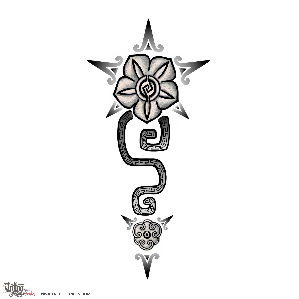 Aztec Flower Friendship Freedom Aztec Flower Morning Glory Original Tribal Tattoo Design