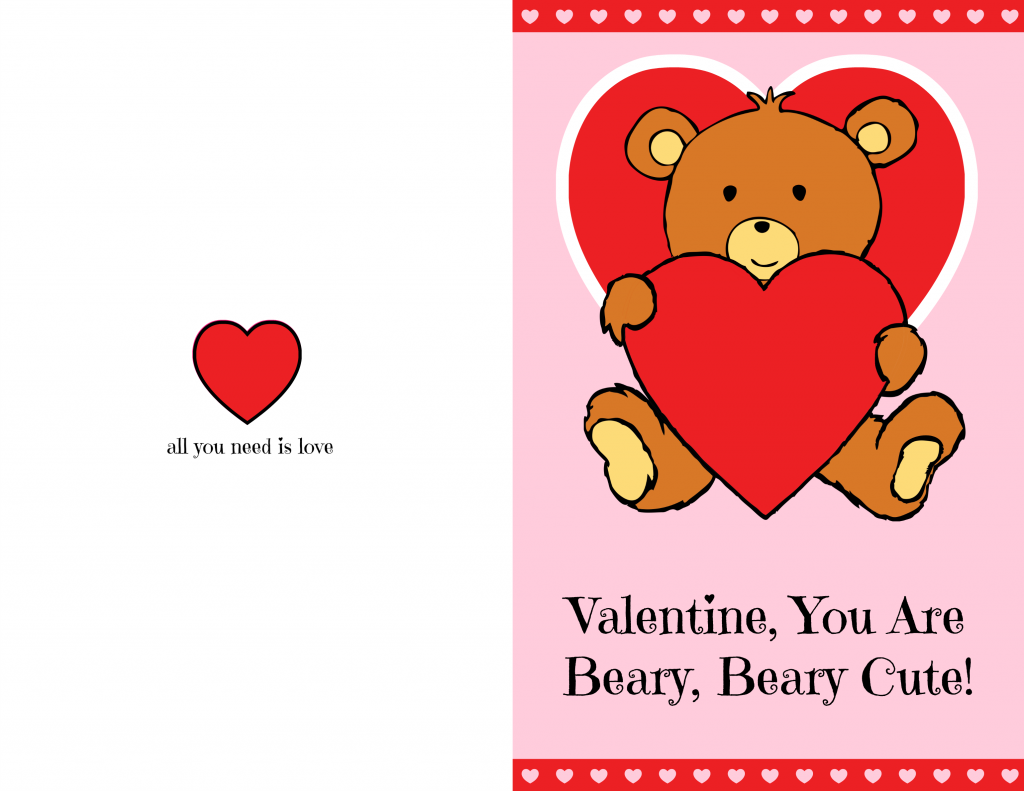 Beary Cute Valentine s Day Card Printable Whispered Inspirations Beary Cute Valentine s Day Card Printable Whispered Inspirations