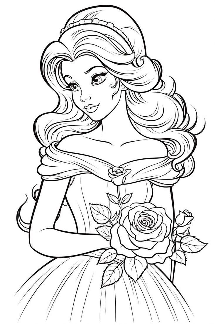 Belle Disney Princess Coloring Pages For Kids Belle Disney Princess Coloring Pages For Kids