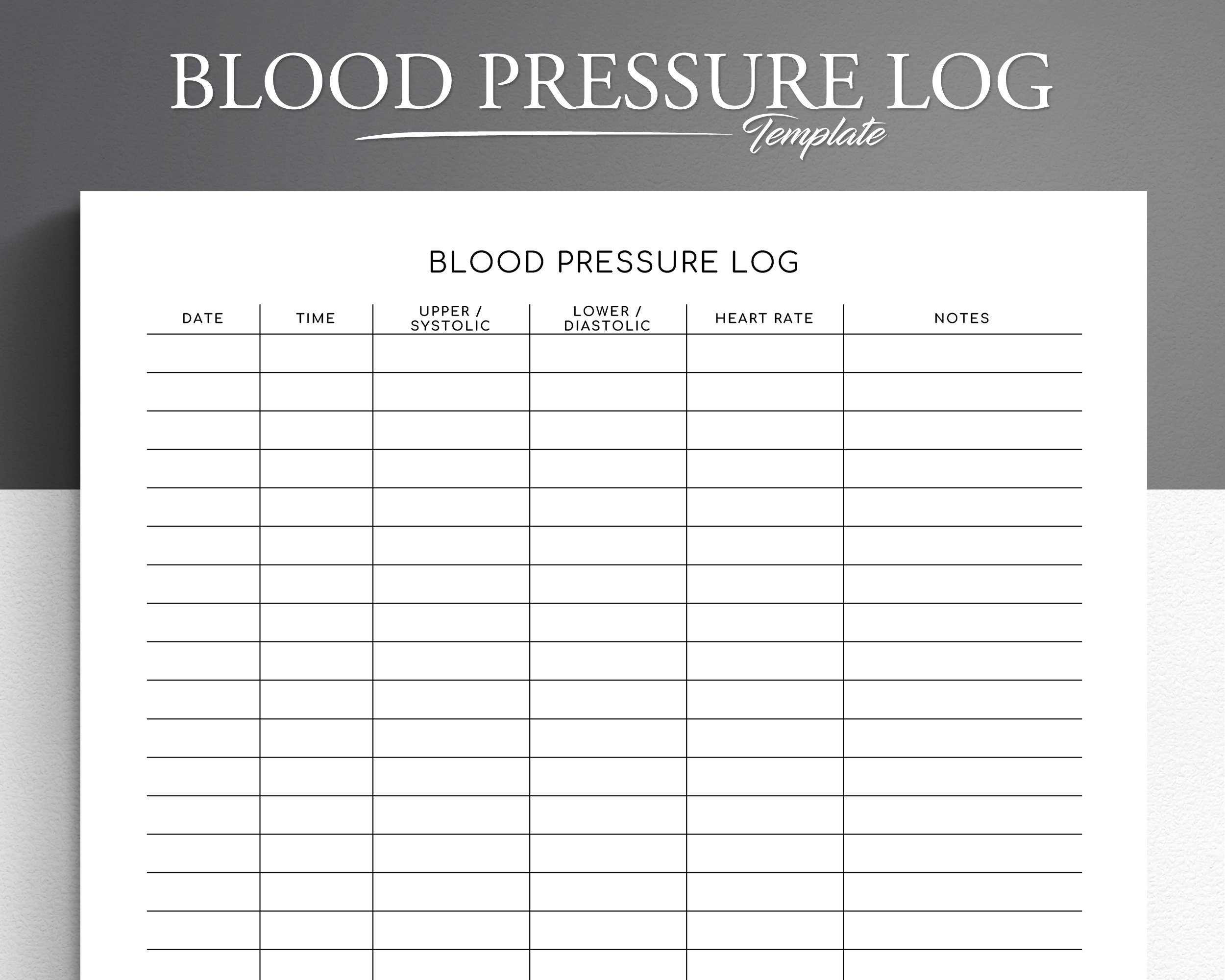 blood pressure log sheet