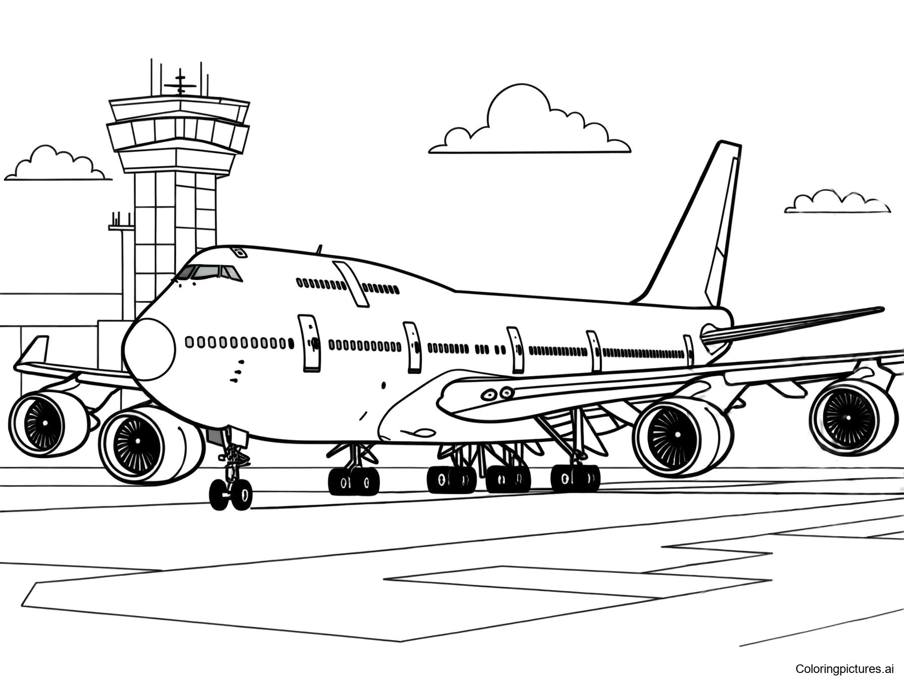 Boeing 747 Airplane Free Printable Coloring Page Boeing 747 Airplane Free Printable Coloring Page