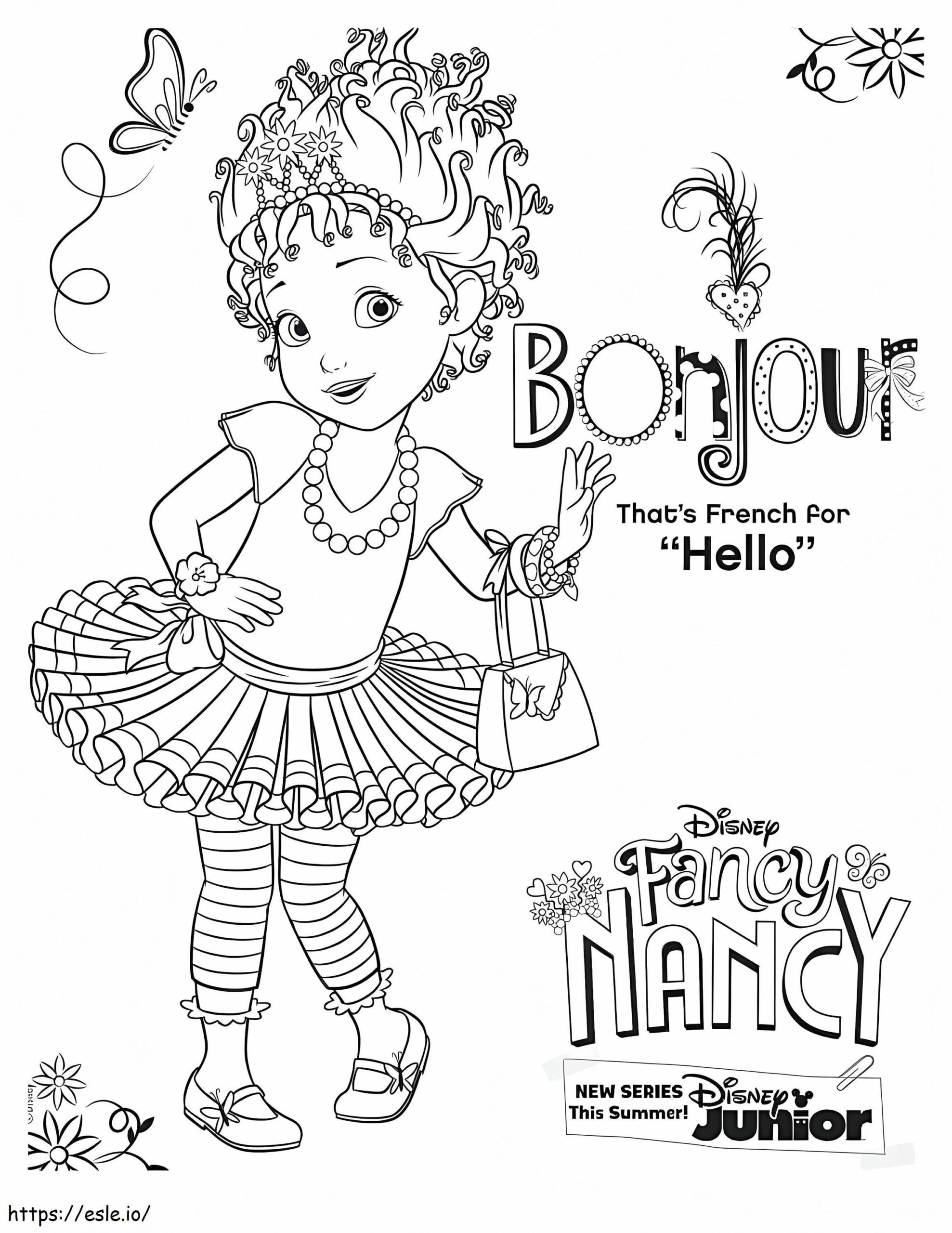 Bonjour Fancy Nancy Coloring Page
