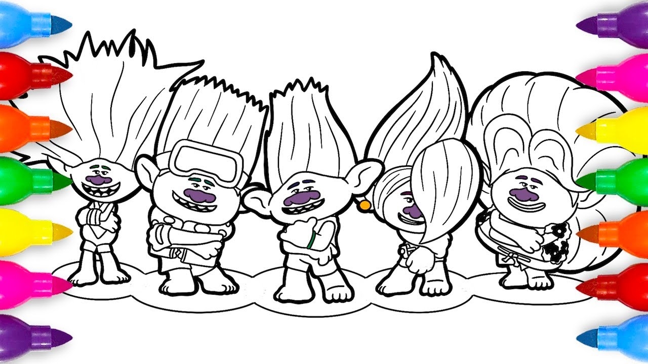 BroZone Coloring Pages Trolls Band Together YouTube