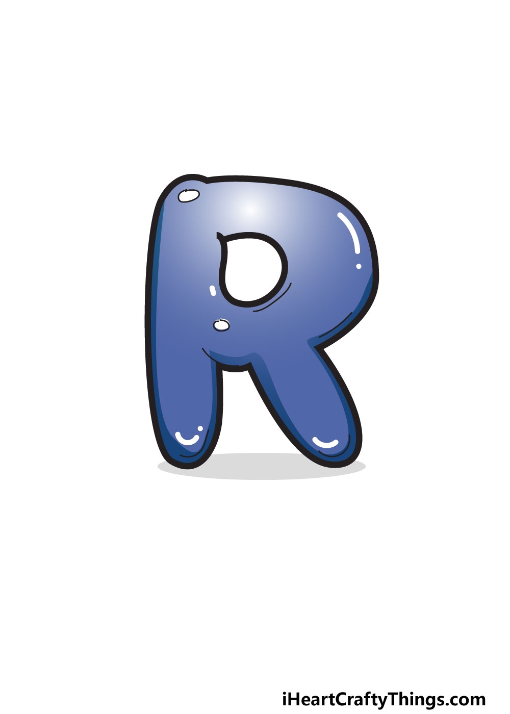 r in bubble letters
