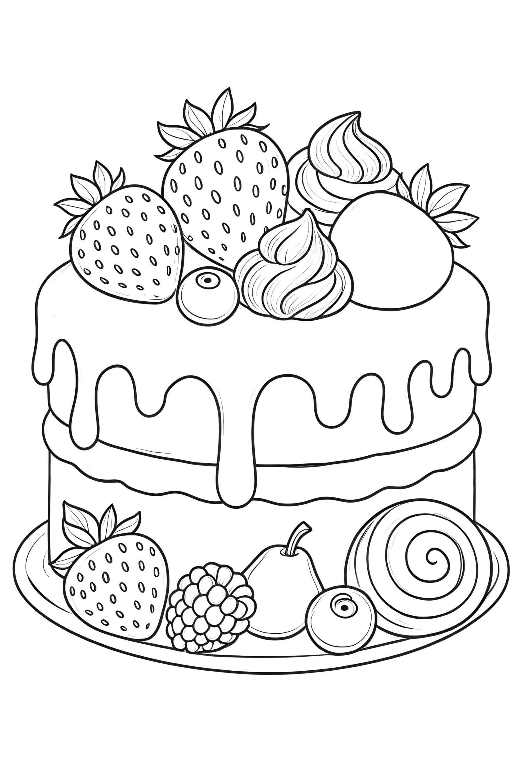 coloring pages for birthday cakes