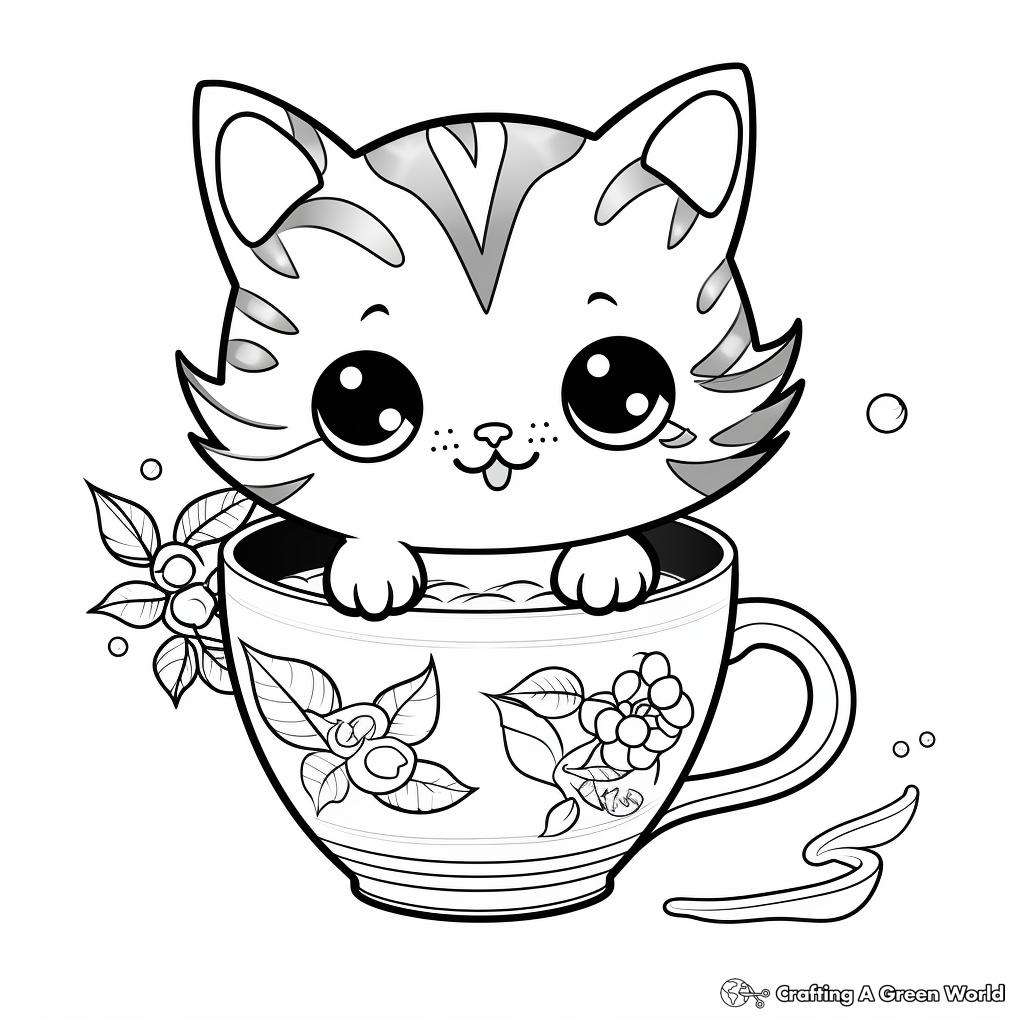 Cat In A Cup Coloring Pages Free Printable Cat In A Cup Coloring Pages Free Printable