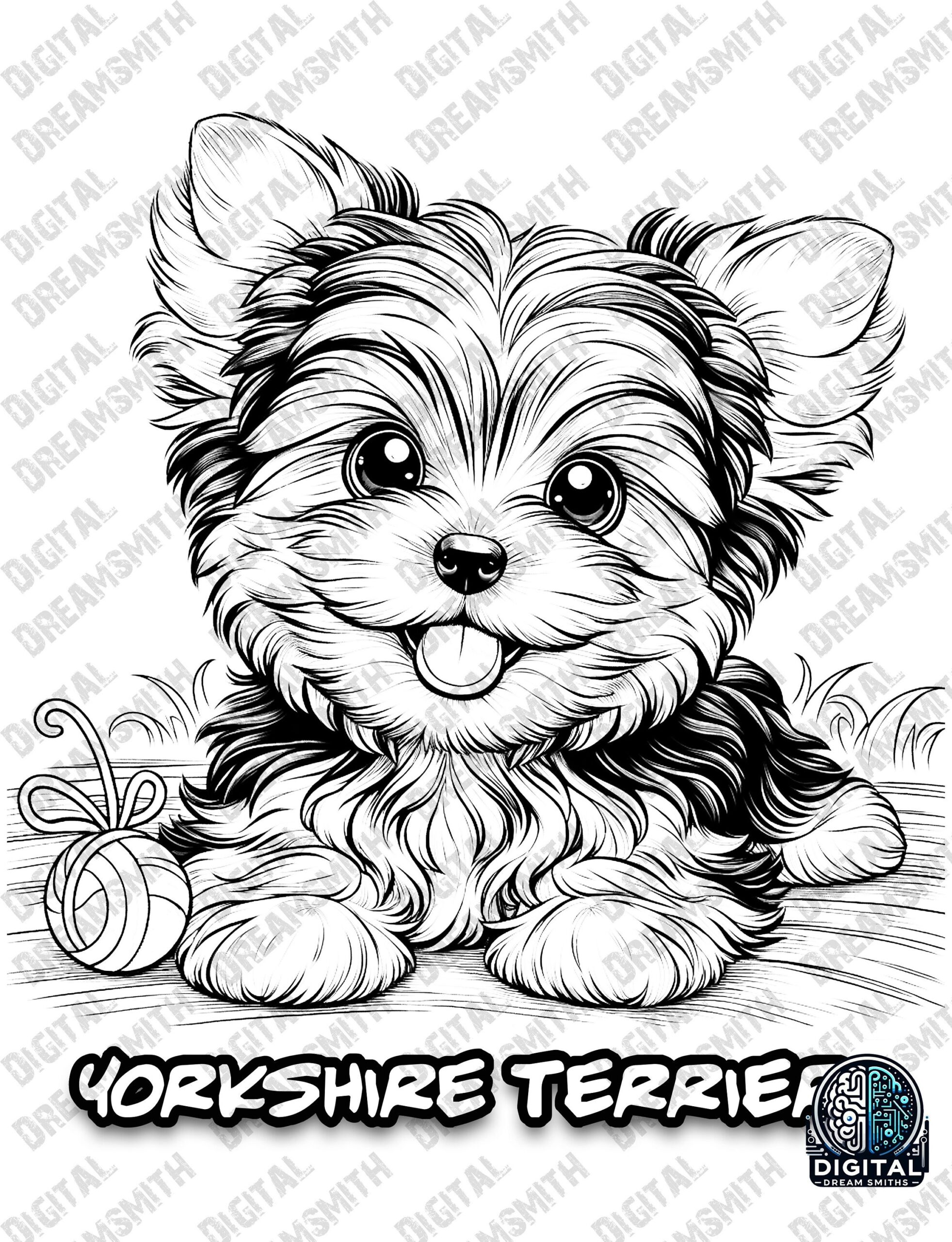 Charming Yorkshire Terrier Puppy Coloring Page Printable PDF For All Ages Instant Download Etsy Charming Yorkshire Terrier Puppy Coloring Page Printable PDF For All Ages Instant Download Etsy
