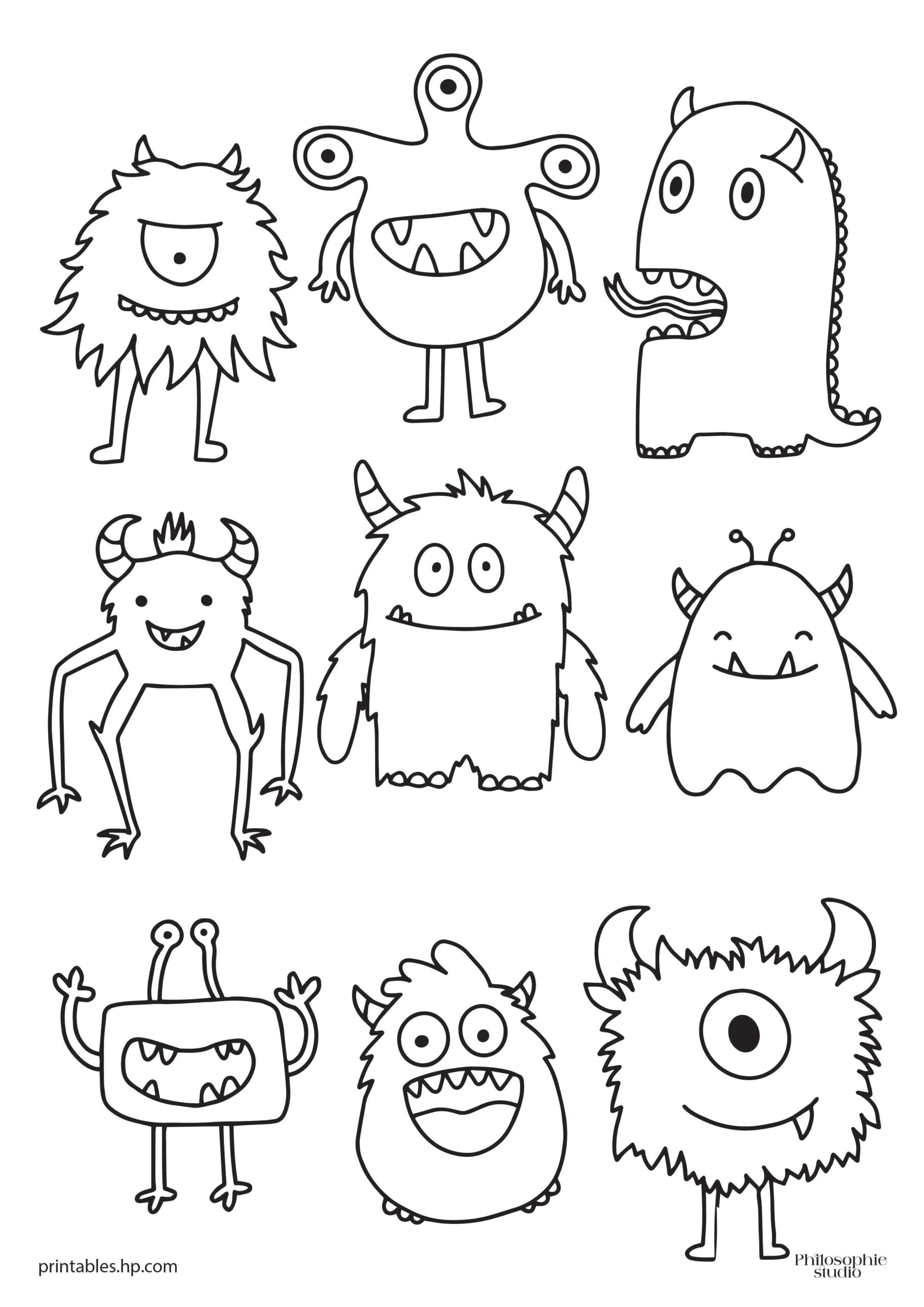 Coloring For Kids Little Monsters Printables Free Coloring Pages Learning Worksheets HP Official Site