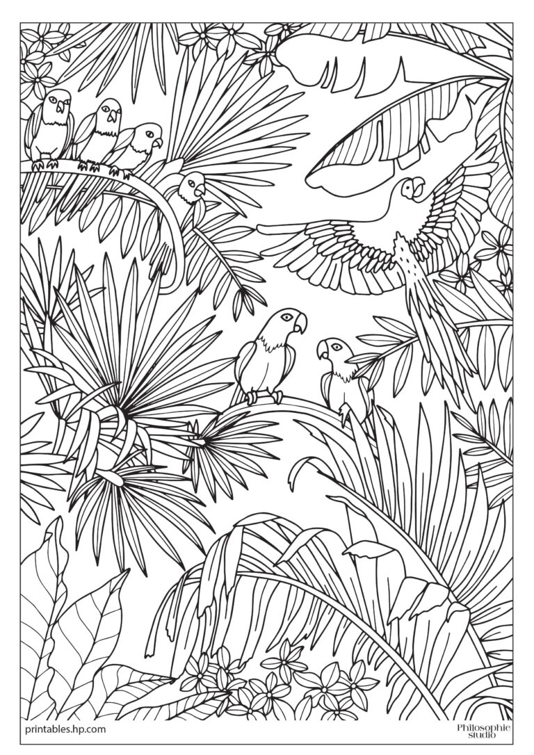 Colouring For Adults Tropical Jungle Printables Free Coloring Pages Learning Worksheets HP Official Site