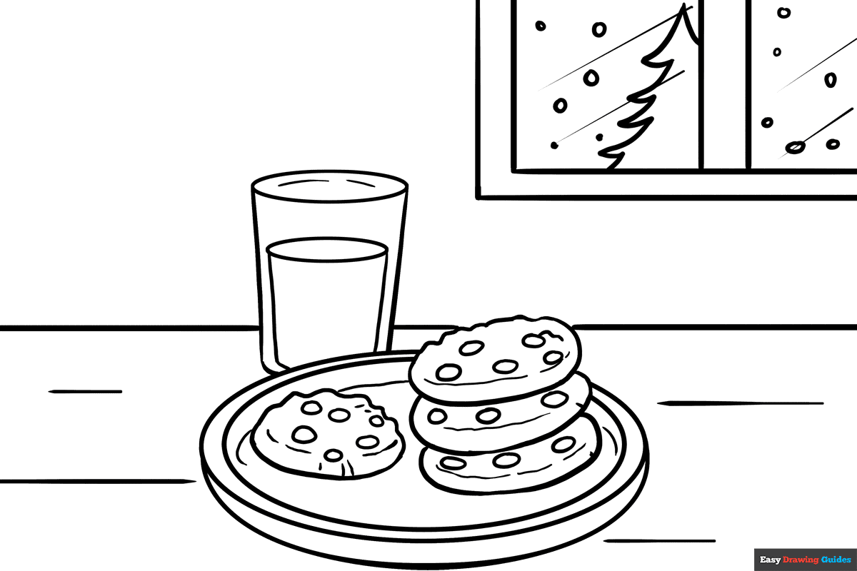 Cookies Coloring Page Easy Drawing Guides