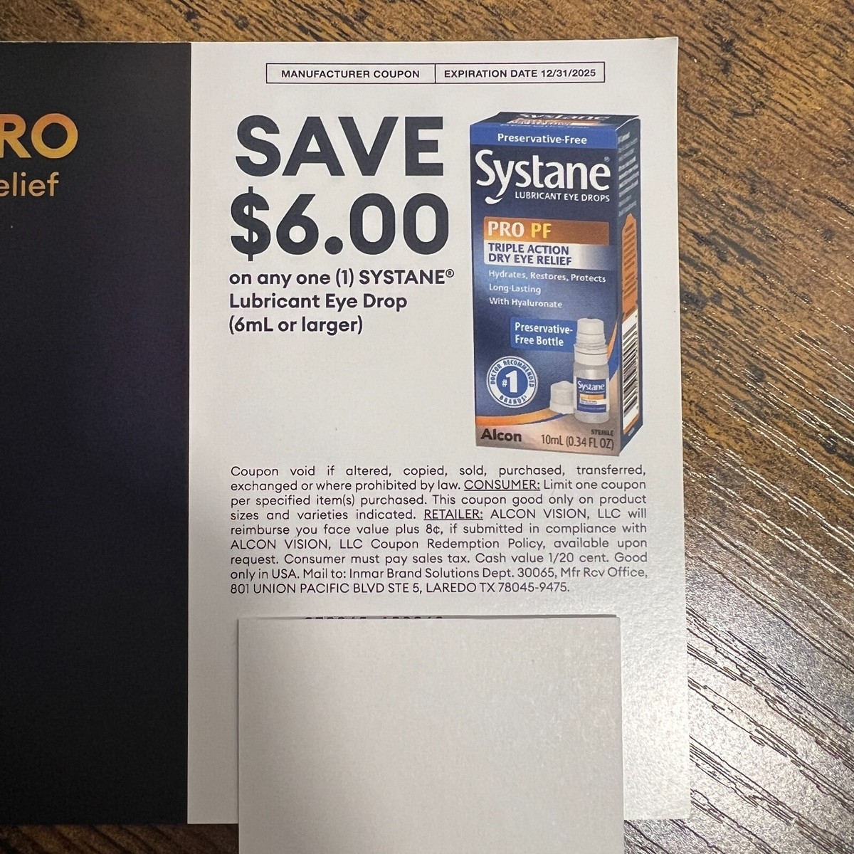 Coupon Save 6 Off 1 Systane Lubricant Eye Drop 6mL Or Larger Expires 12 31 25 EBay Coupon Save 6 Off 1 Systane Lubricant Eye Drop 6mL Or Larger Expires 12 31 25 EBay