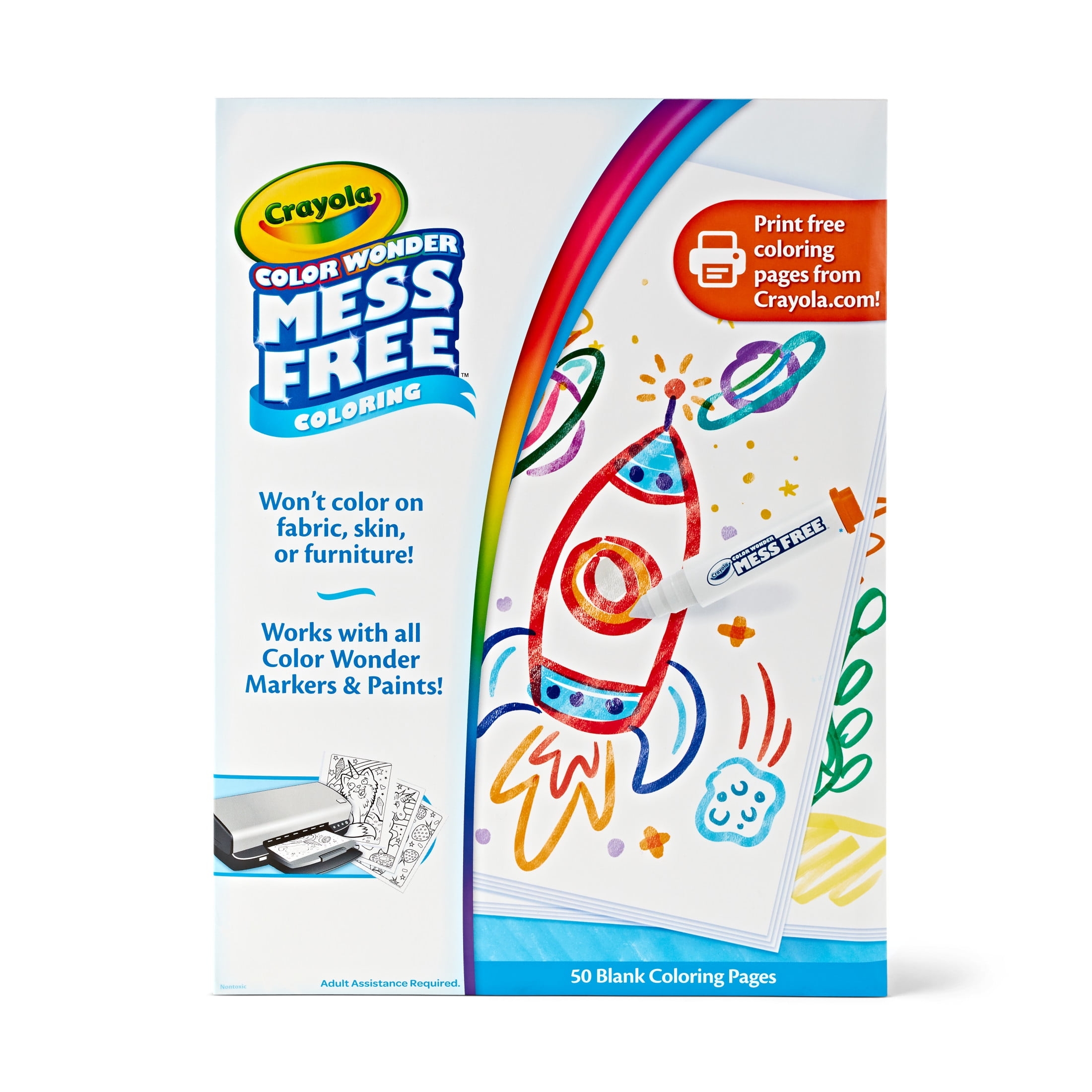 Crayola Color Wonder Blank Coloring Pages 30 Pgs For Toddlers Travel Activity Safe For Ages 3 Walmart