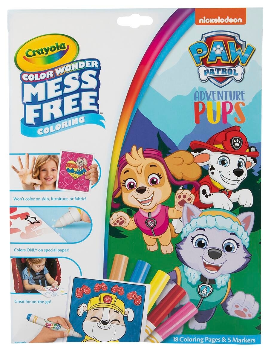 Crayola Color Wonder Mess Free Coloring Pages Markers Paw Patrol 18 Pages School Specialty