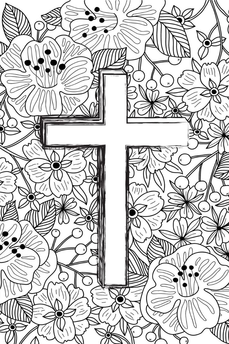 cross coloring page