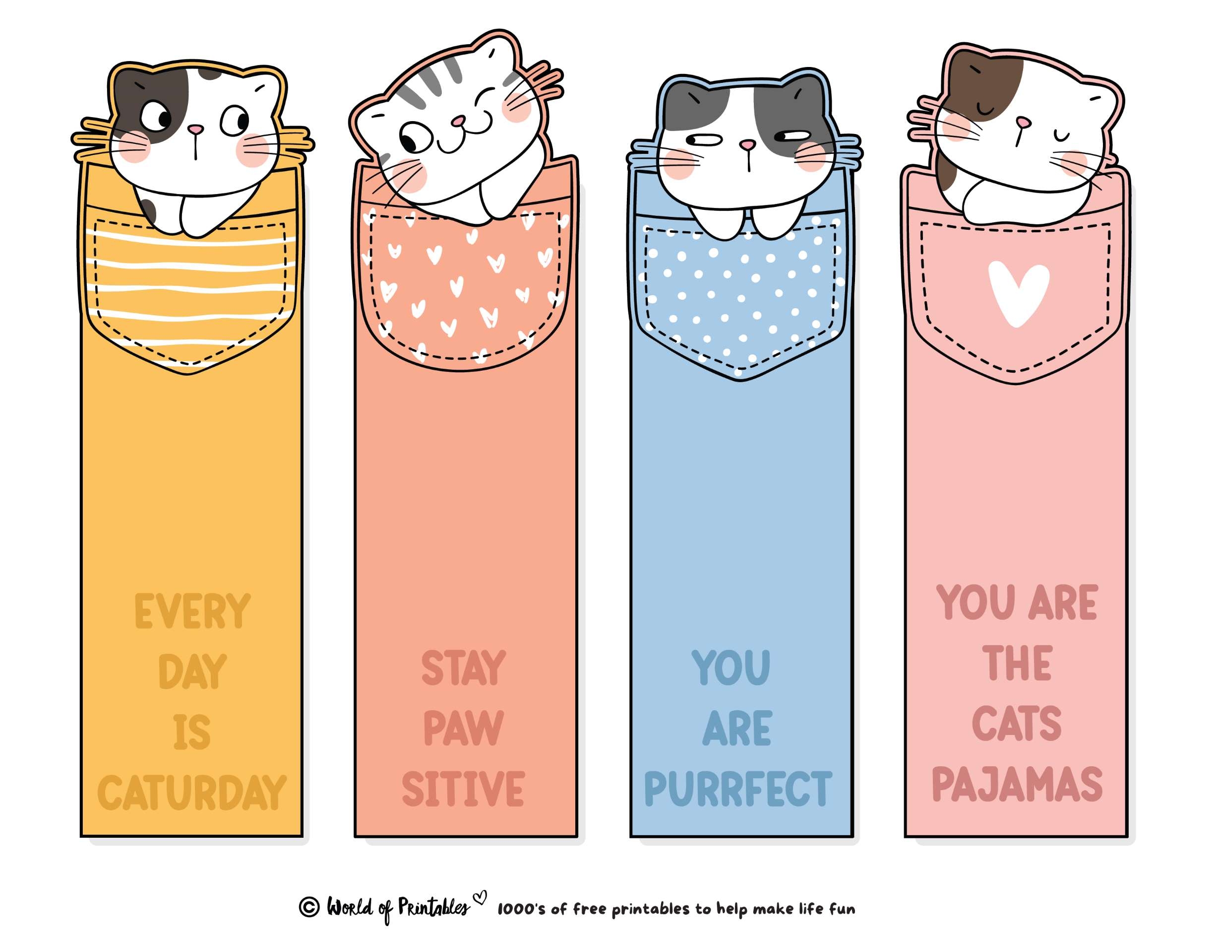 Cute Bookmarks 80 Cute Printable Bookmarks World Of Printables