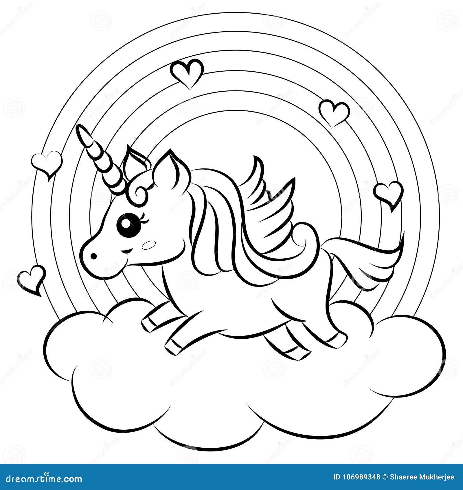 Cute Cartoon Vector Unicorn With Rainbow Coloring Page Stock Vector Illustration Of Running Kids 106989348 Cute Cartoon Vector Unicorn With Rainbow Coloring Page Stock Vector Illustration Of Running Kids 106989348