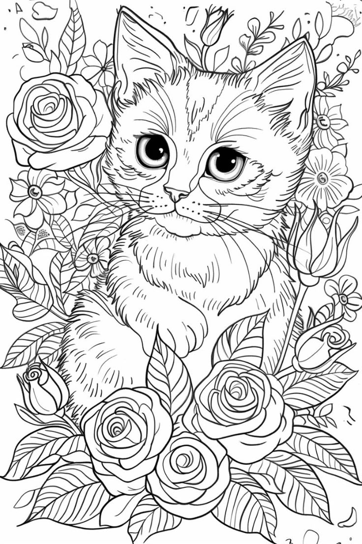 kitten cat coloring pages