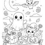 Cute Halloween Color Pages For Kids Free Printables