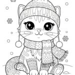 Cute Kawaii Cat Coloring Pages For Kids 
