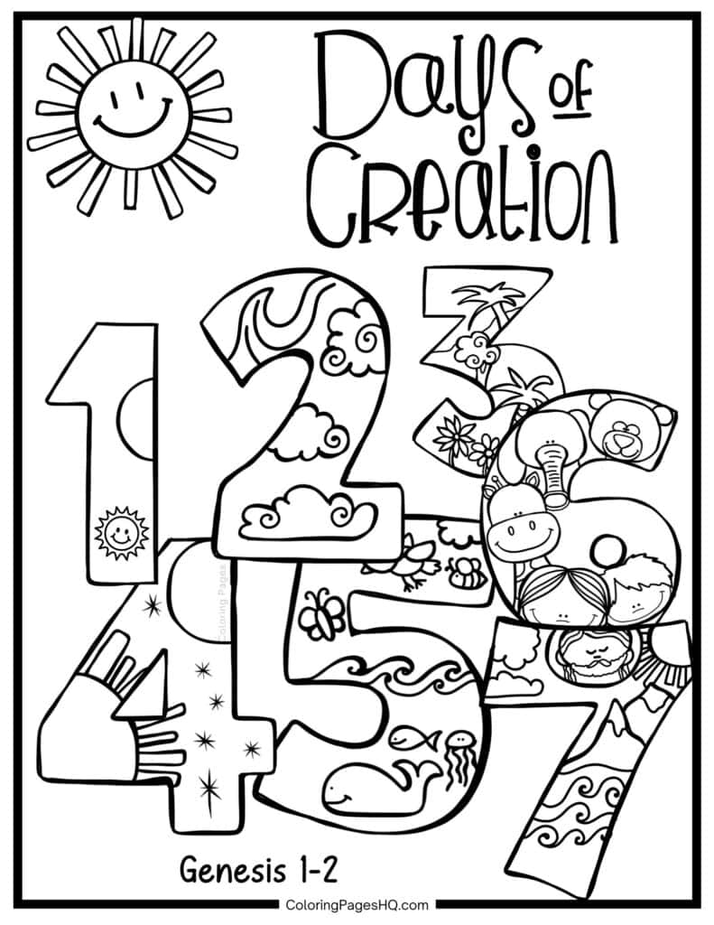 Days Of Creation Coloring Pages Free PDF Printables Coloring Pages HQ Days Of Creation Coloring Pages Free PDF Printables Coloring Pages HQ