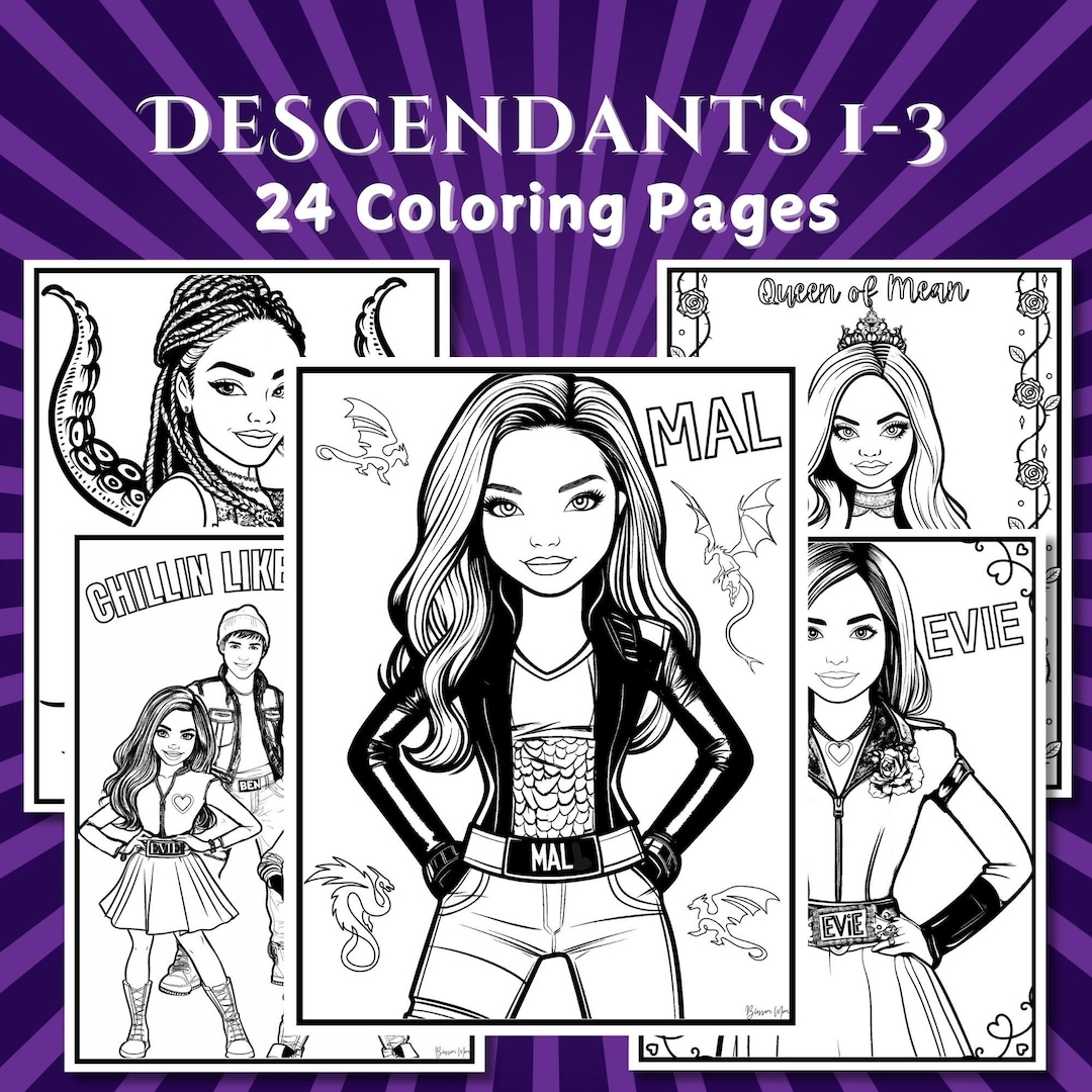 Descendants Coloring Pages Instant Download PDF Printable Descendants Color Sheets Kids Party Activity Descendants Birthday Colouring Book Etsy Descendants Coloring Pages Instant Download PDF Printable Descendants Color Sheets Kids Party Activity Descendants Birthday Colouring Book Etsy