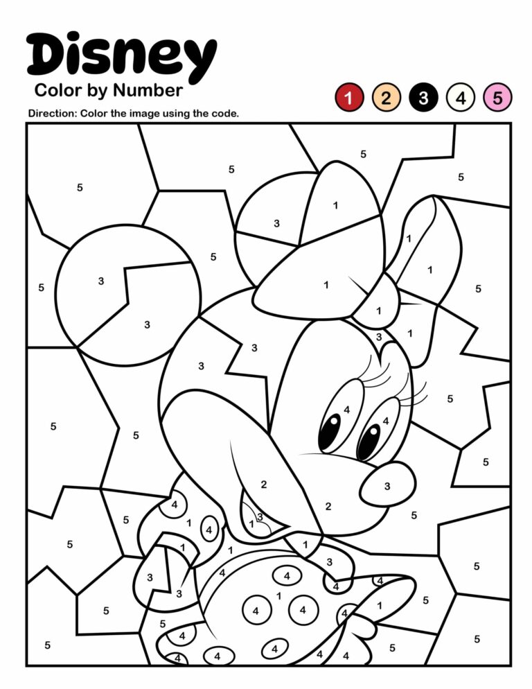 Disney Color By Number Kids Activity Zone