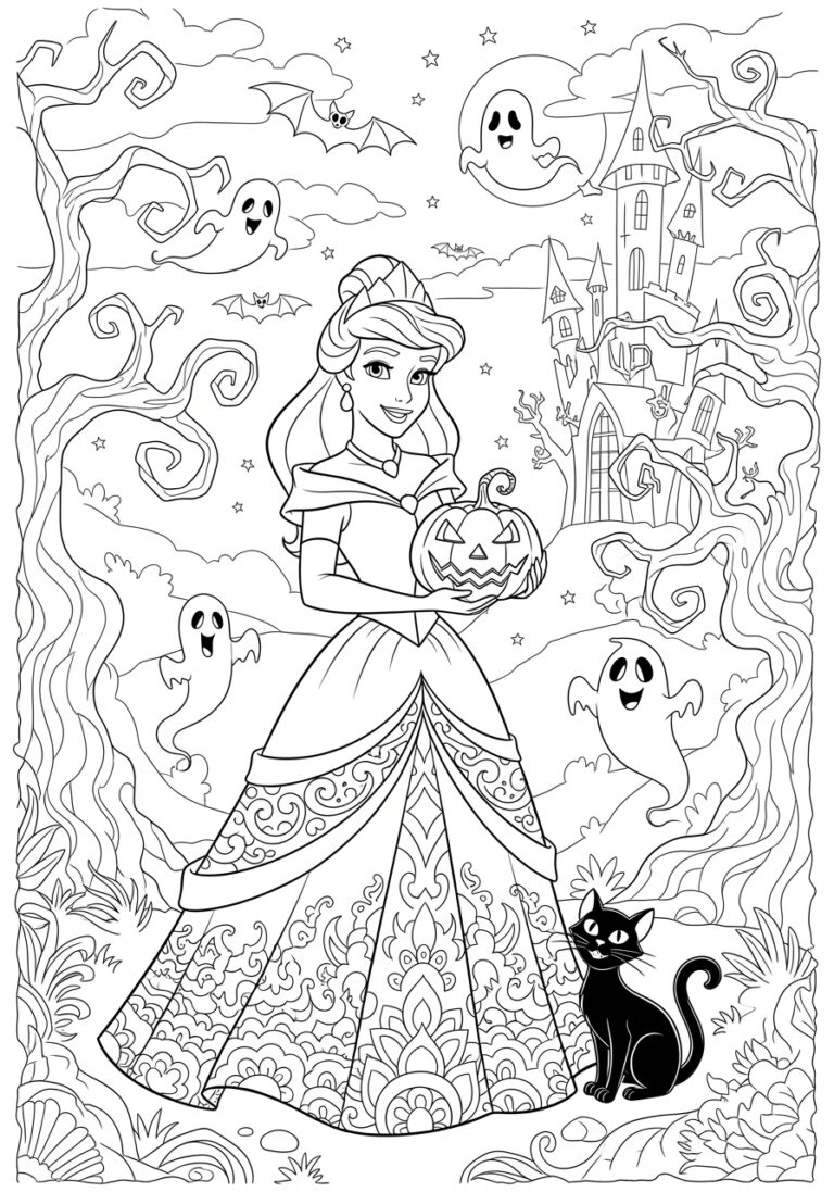 Disney Princess Halloween Printable Coloring Pages Disney Princess Halloween Printable Coloring Pages