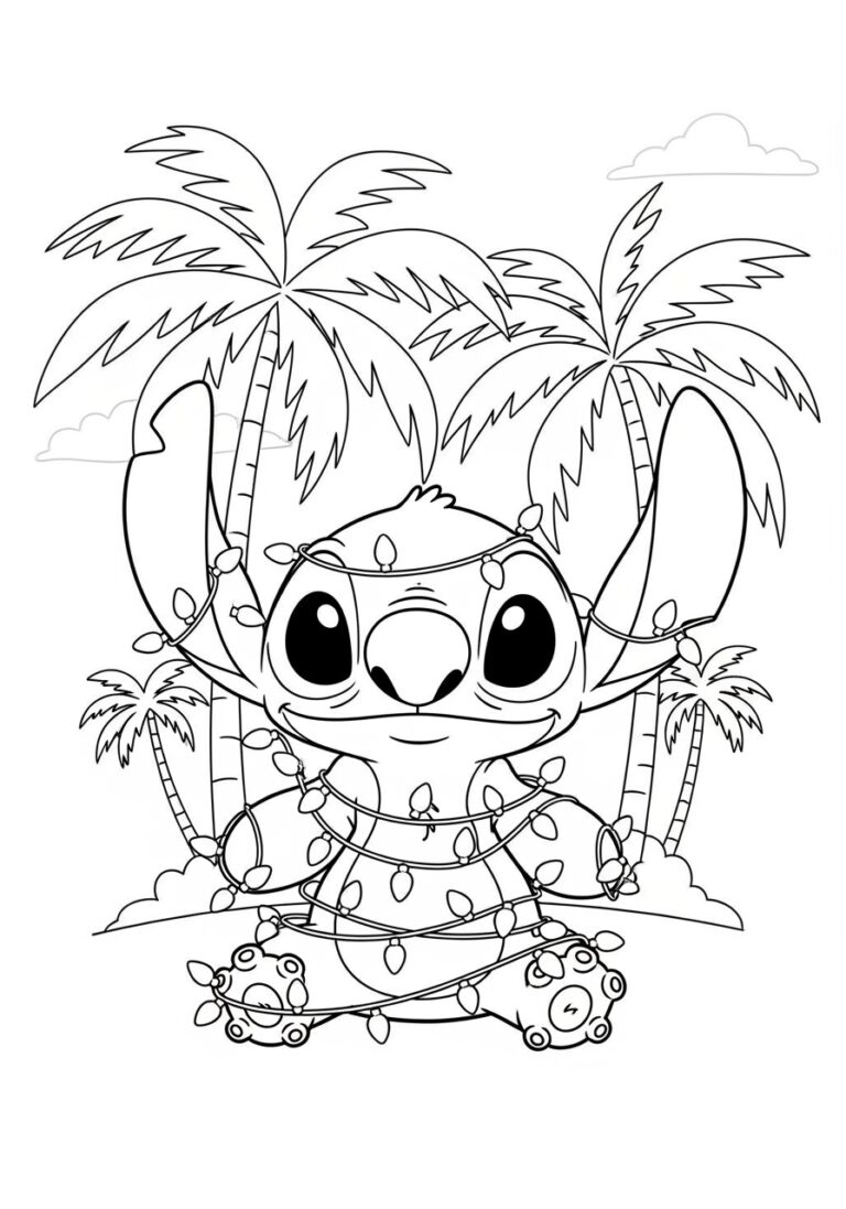 Disney Stitch Coloring Page Free Printable For Kids