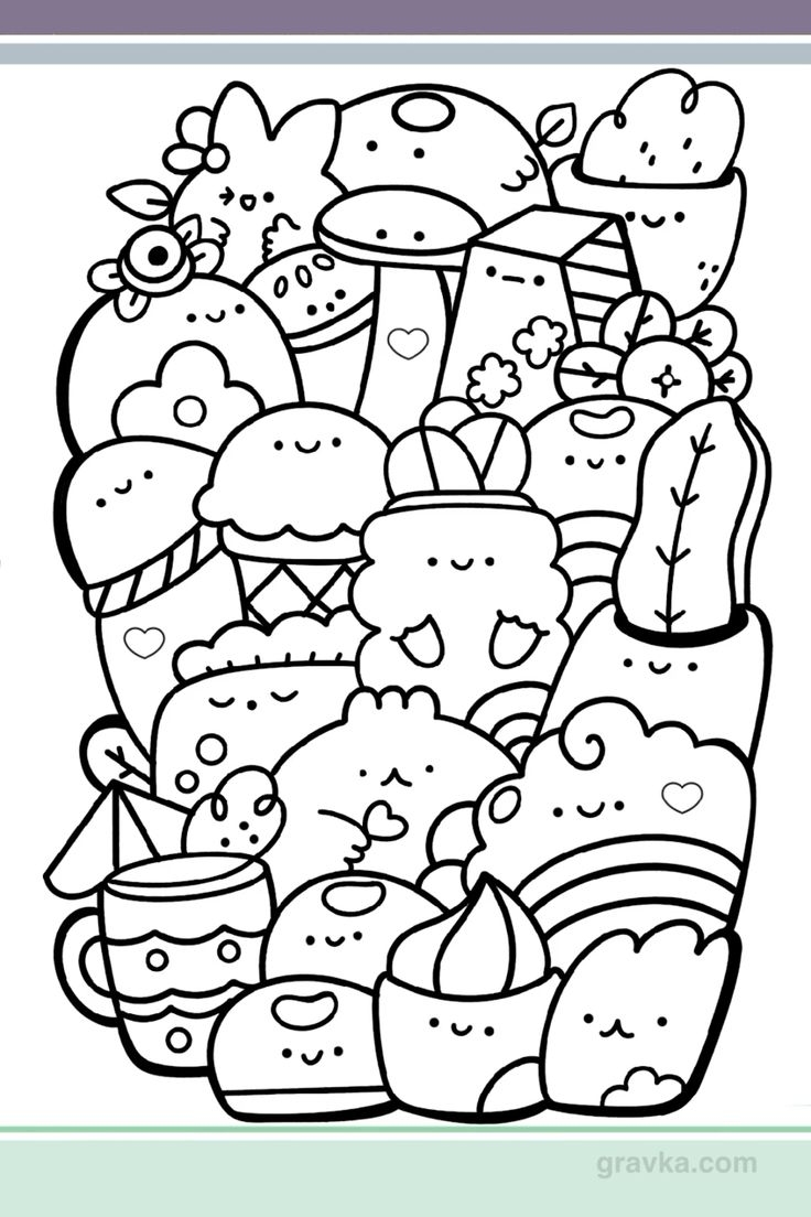 Doodle Cute Kawaii Coloring Pages