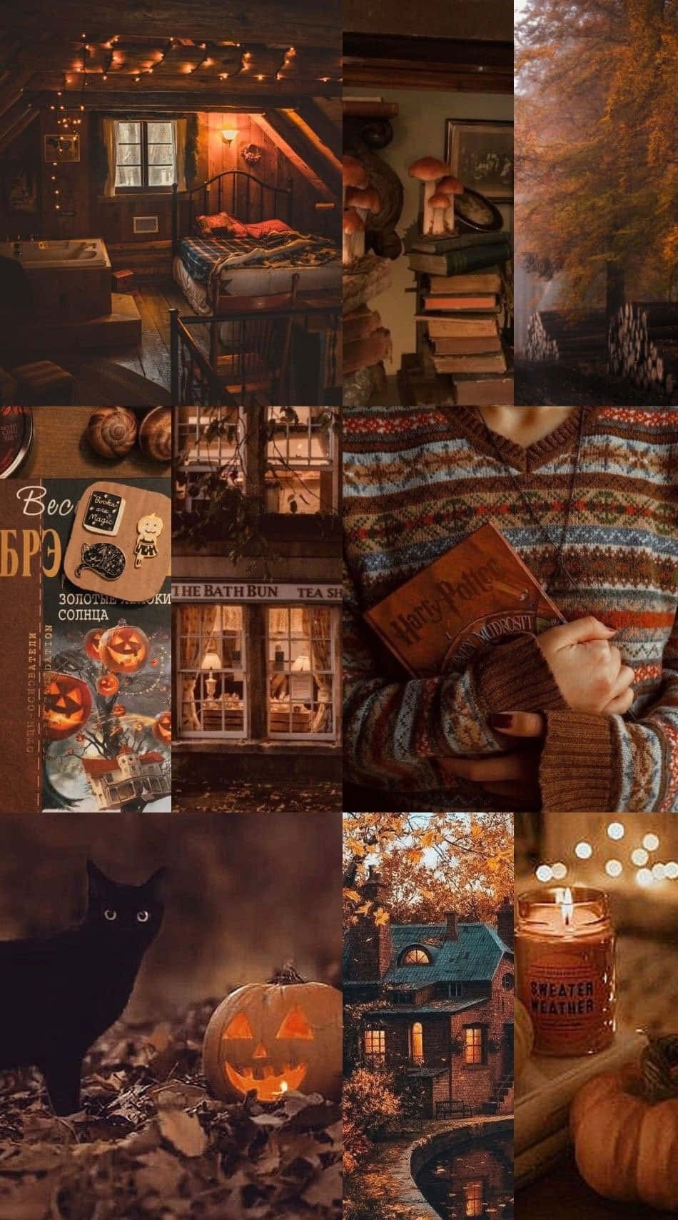 Download Cozy Fall Moments Collage Wallpaper Wallpapers