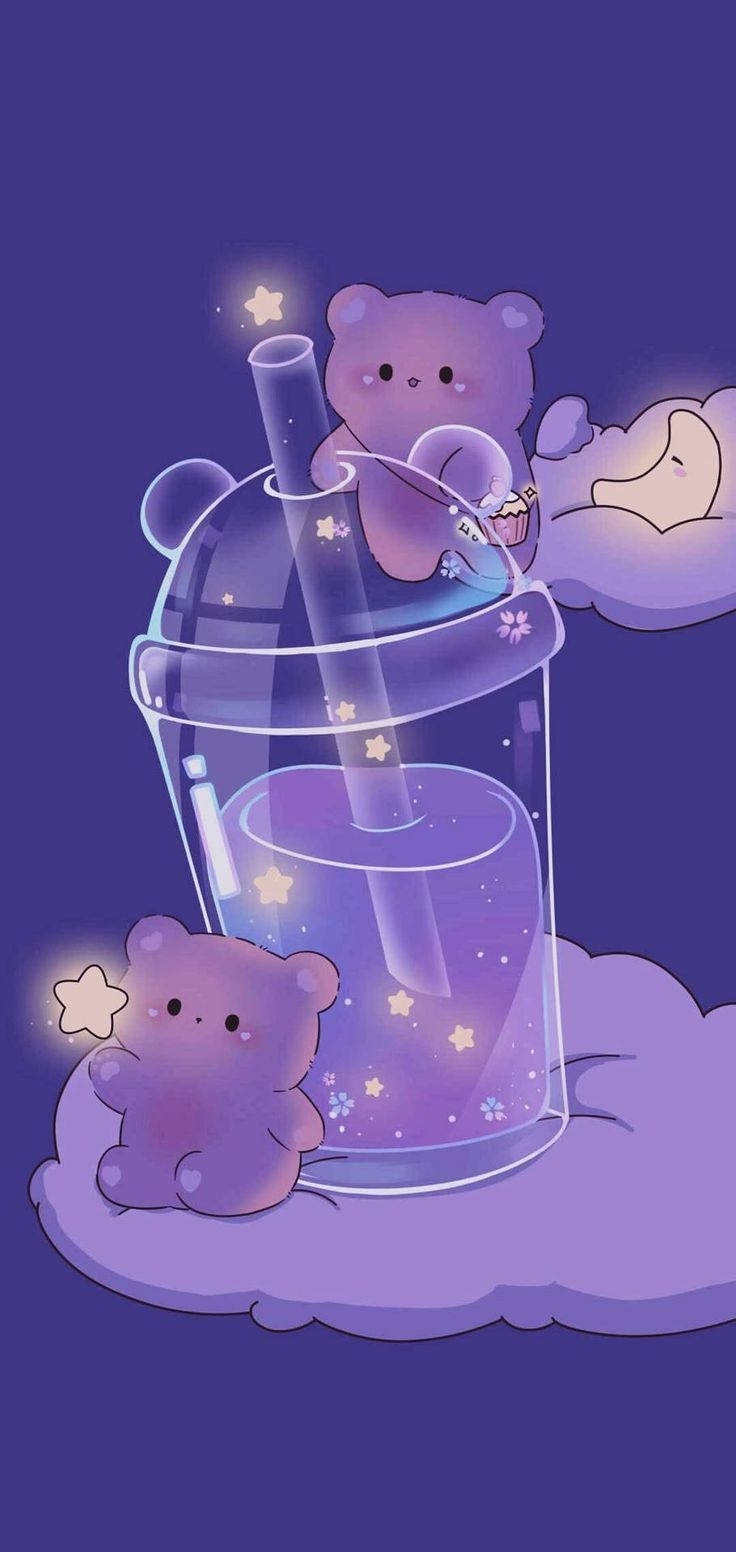 Download Cute Bears Purple Iphone Wallpaper Wallpapers