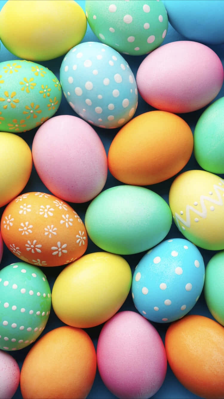 Download Cute Easter Iphone With Decorated Eggs Wallpaper Wallpapers