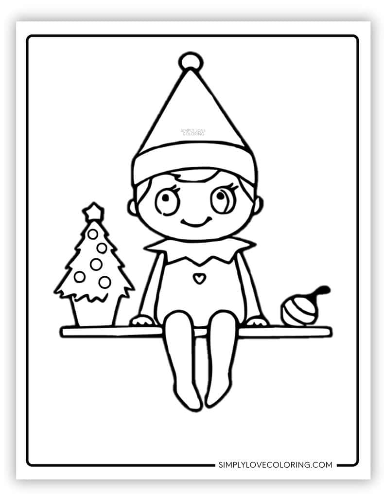 elf on a shelf color page