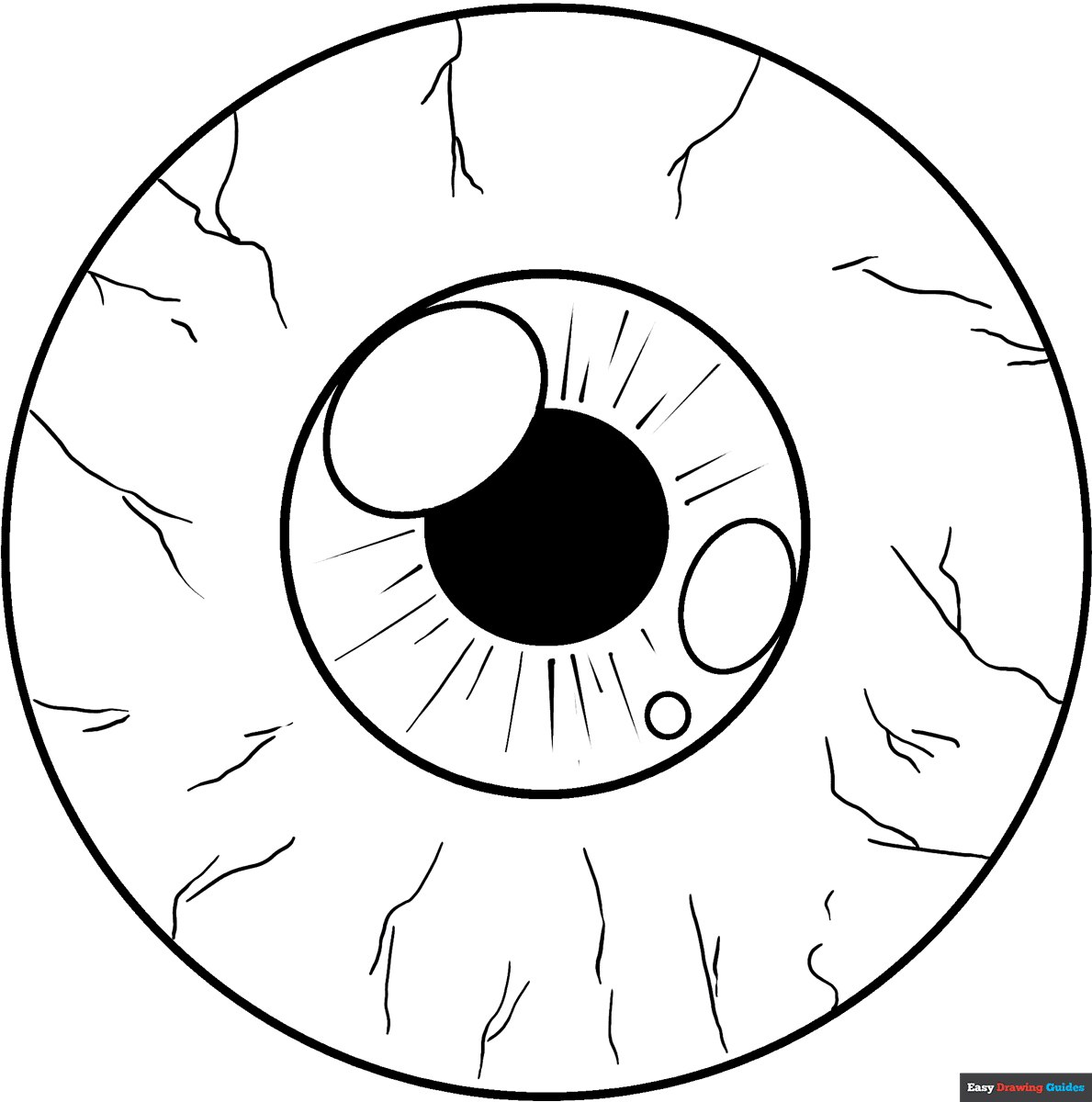 Eyeball Coloring Page Easy Drawing Guides