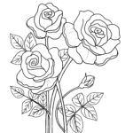 Floral Coloring Pages Hand drawn Flowers 5 page Book PDF JPG Etsy
