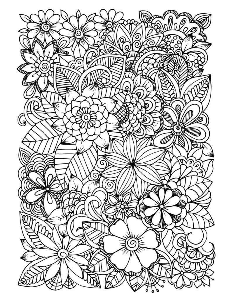 printable colouring pages flowers