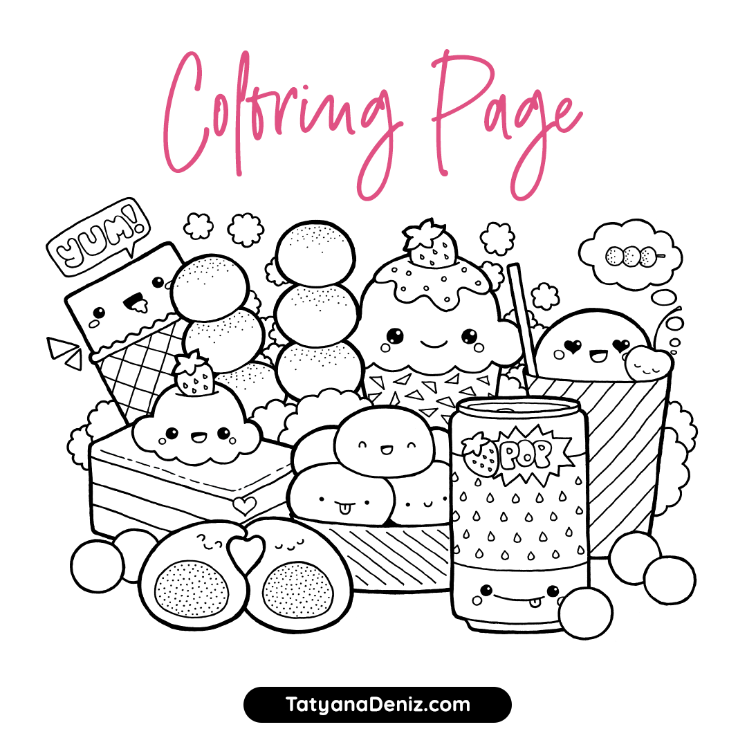 kawaii printable colouring pages