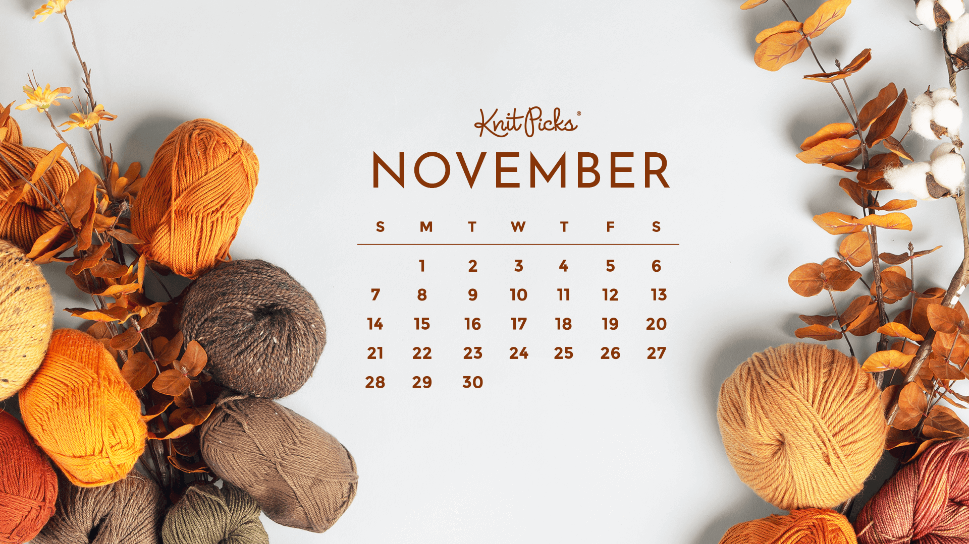 Free Downloadable November 2021 Calendar The Knit Picks Staff Knitting Blog