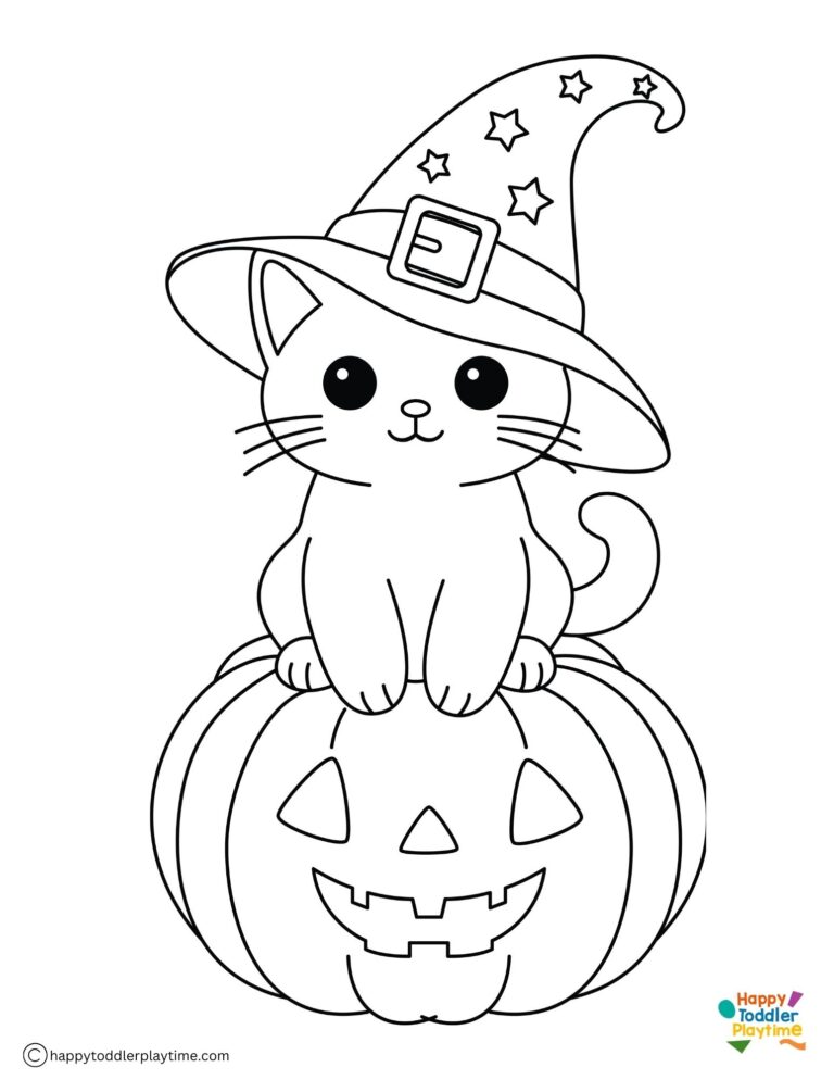 Free Halloween Cat Coloring Pages Happy Toddler Playtime