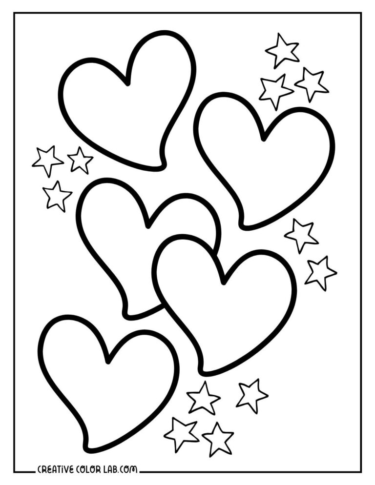 Free Heart Coloring Pages Printable PDFs