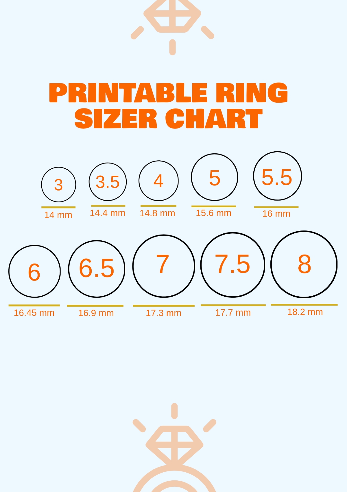 Free Personal Printable Ring Sizer Chart Template To Edit Online