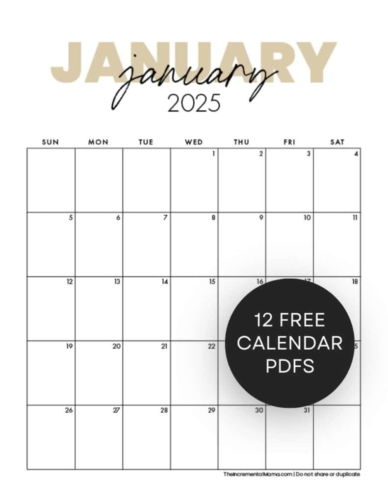 free printable january 2025 calendar free printable january 2025 calendar