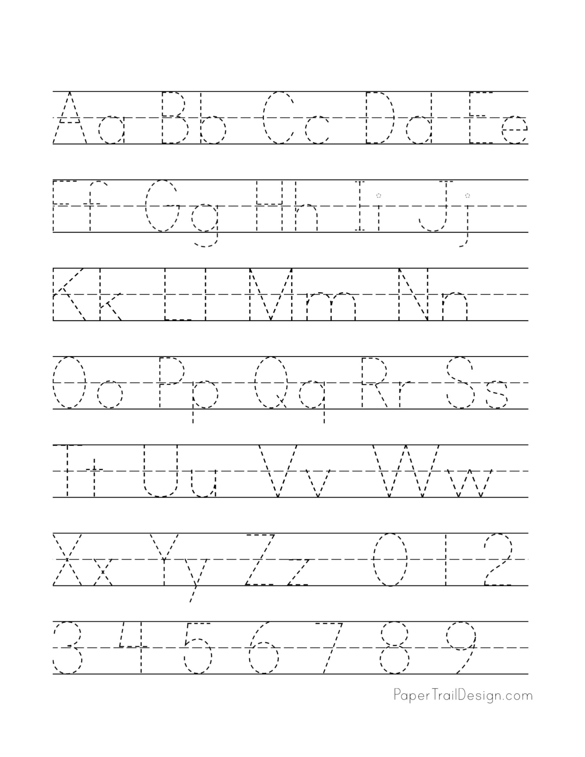 Free Printable Alphabet Handwriting Practice Sheets Paper Trail Worksheets Library