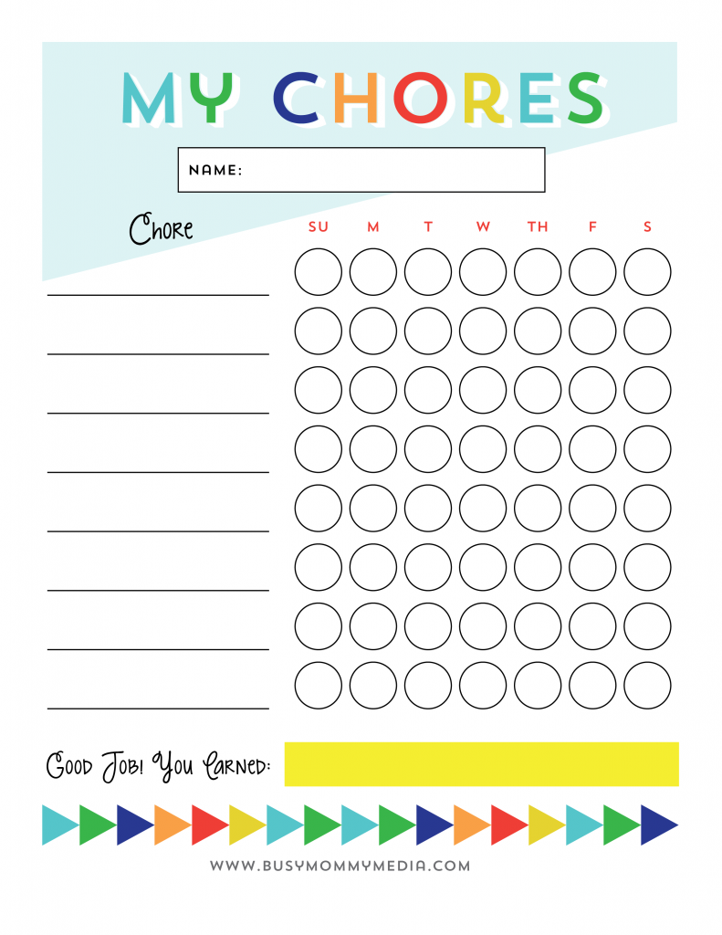 free printable chore charts