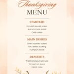 Free Printable Customizable Thanksgiving Menu Templates Canva