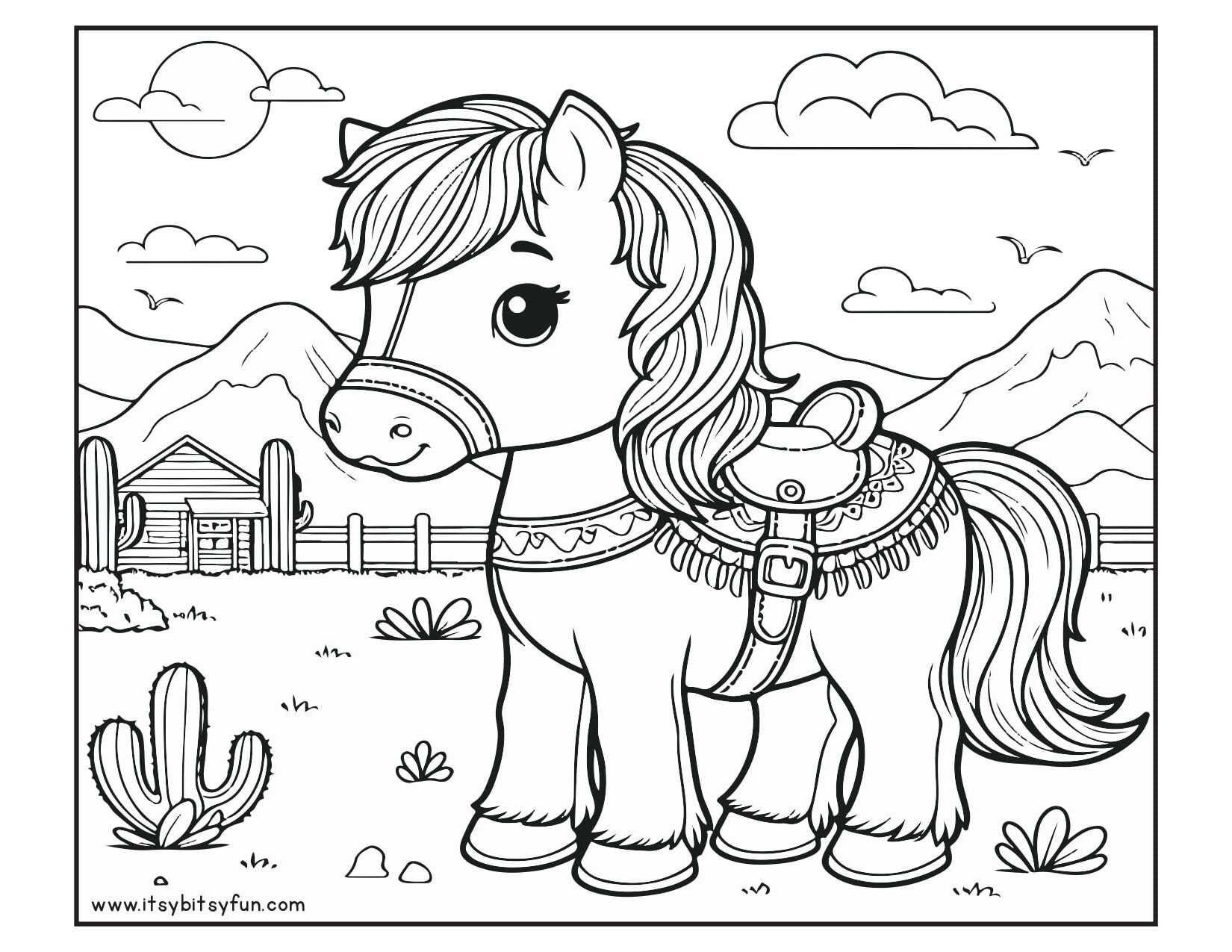 horse coloring in pages