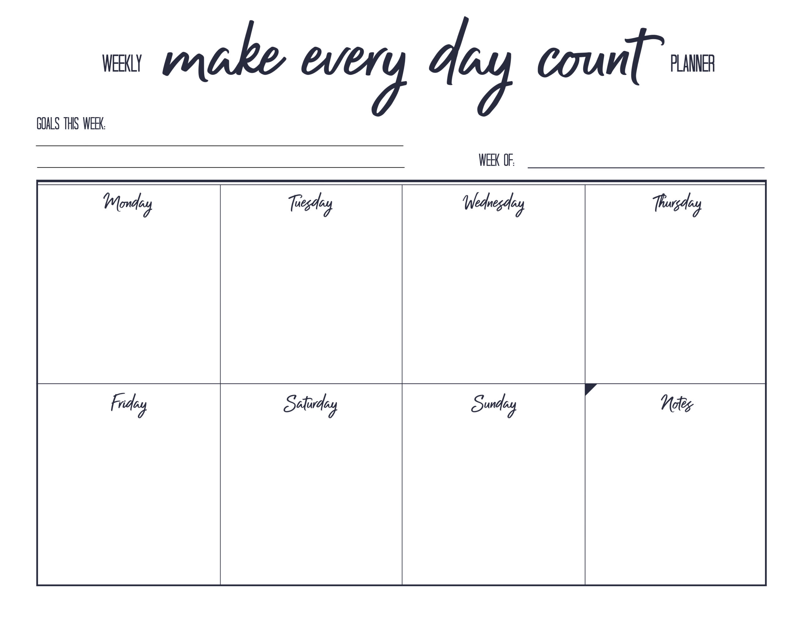 Free Printable Weekly Planner The Happy Housie